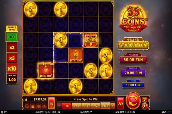 36 coins hold the jackpot 2