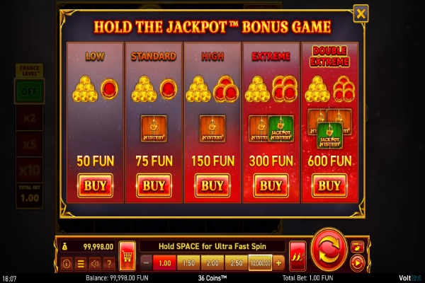 36 coins hold the jackpot 3