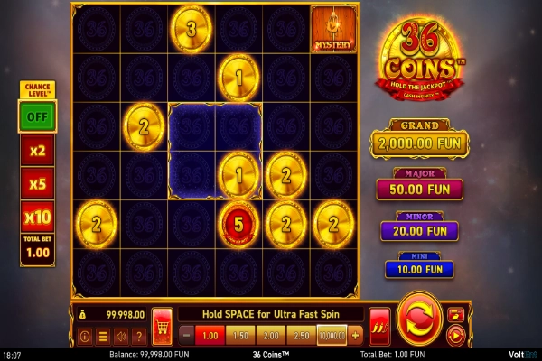 36 coins hold the jackpot 4