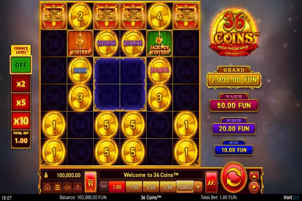 36 coins hold the jackpot 6